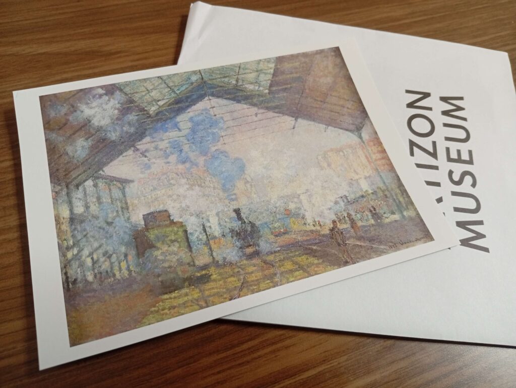 クロード・モネー風景への問いかけで買ったサンラザール駅のポストカード